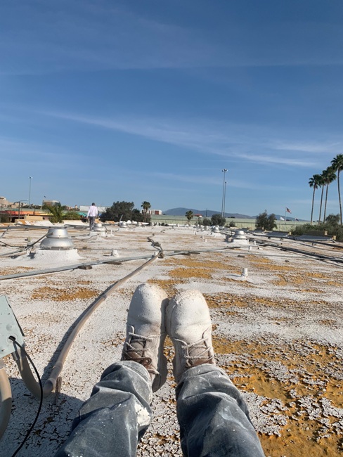 Spray foam roofing replacement: before